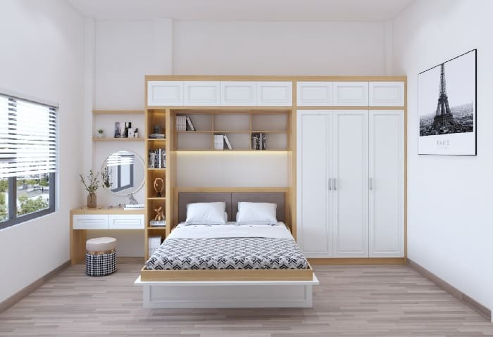 Giường gỗ xếp ẩn tường
