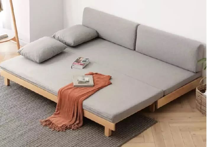 Giường gỗ xếp dạng sofa bed